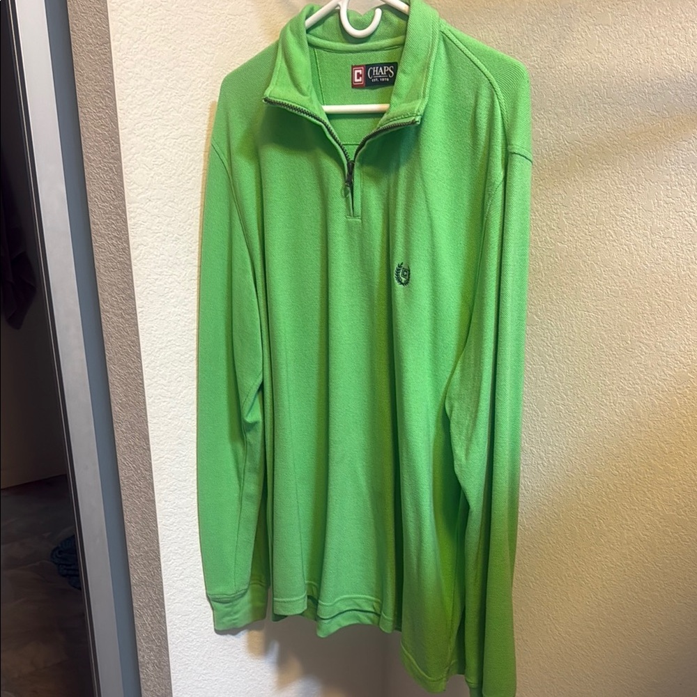 Chaps Lime Green Fleece Pullover